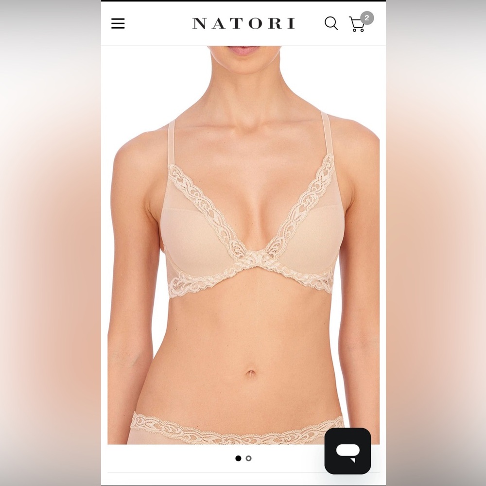 NATORI Feathers plunge T-Shirt bra. NWOT
